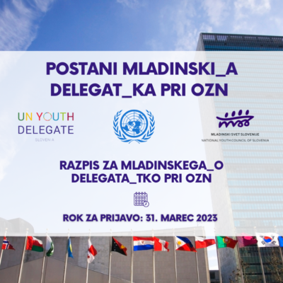[PRILOŽNOST] Razpis za mladinsko delegatko oz. mladinskega delegata pri OZN