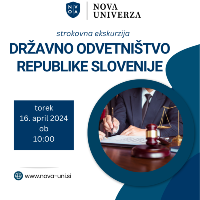 [STROKOVNA EKSKURZIJA] Državno odvetništvo Republike Slovenije, 16.4.2024