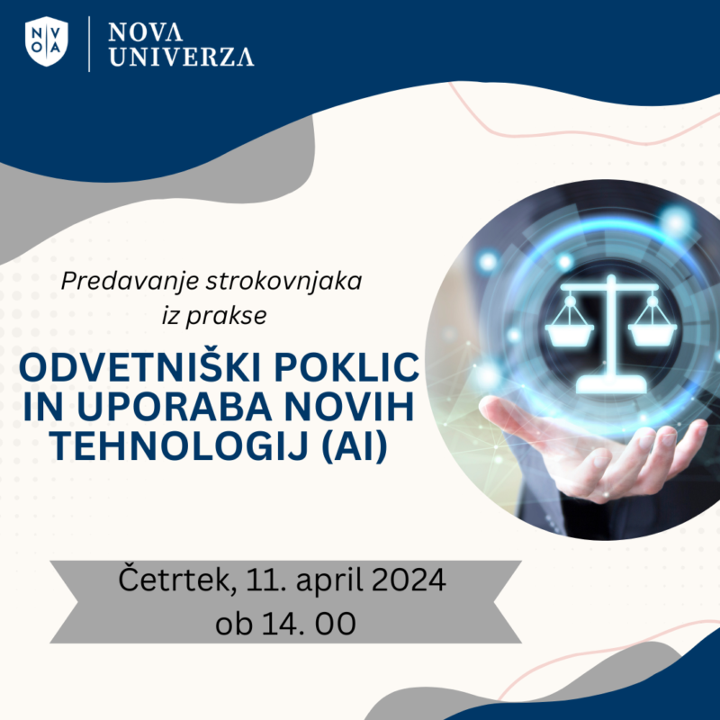 [PREDAVANJE] Odvetniški poklic in uporaba novih tehnologij (AI), 11.04.2024