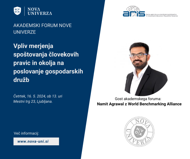 [VABILO] Akademski forum Nove univerze, 16. 5. 2024